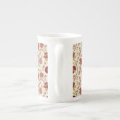 Jakobsbraun Muster Reds Pinks Gold Creme Porzellantasse (Rückseite)