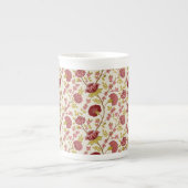 Jakobsbraun Muster Reds Pinks Gold Creme Porzellantasse (Vorderseite)