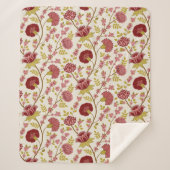 Jakobsbraun Muster Reds Pinks Gold Creme Sherpadecke (Vorderseite)