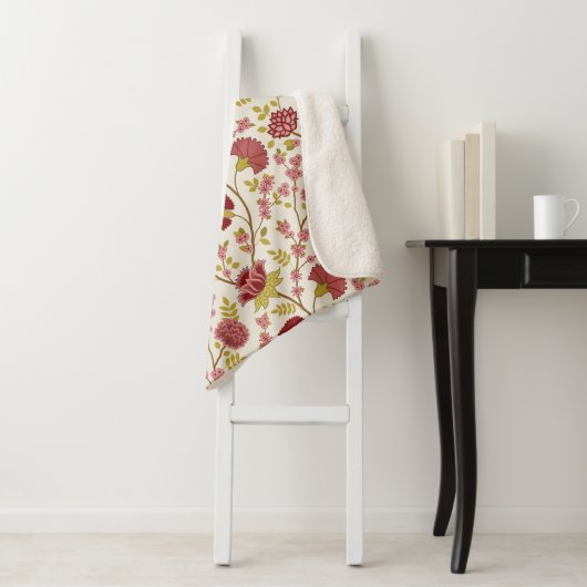 Jakobsbraun Muster Reds Pinks Gold Creme Sherpadecke (Beispiel)