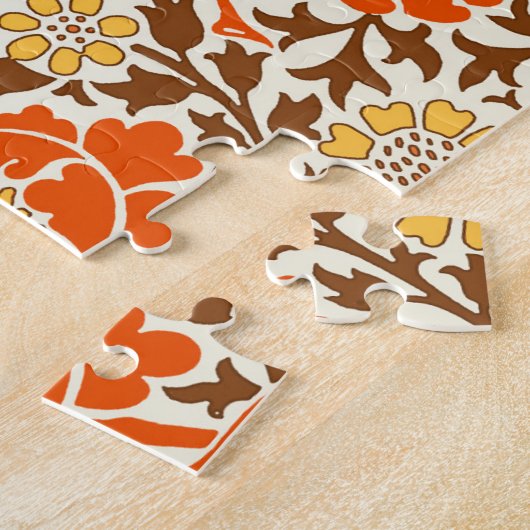 Jakobserblume, Orange, Brown und Senf Gold Puzzle (Seite)