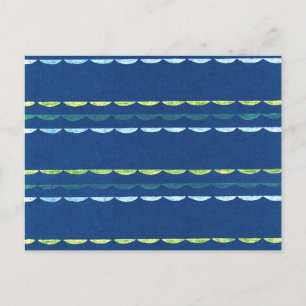 Jakobsmuschel Japanischer Holzschnitt Textil Postkarte