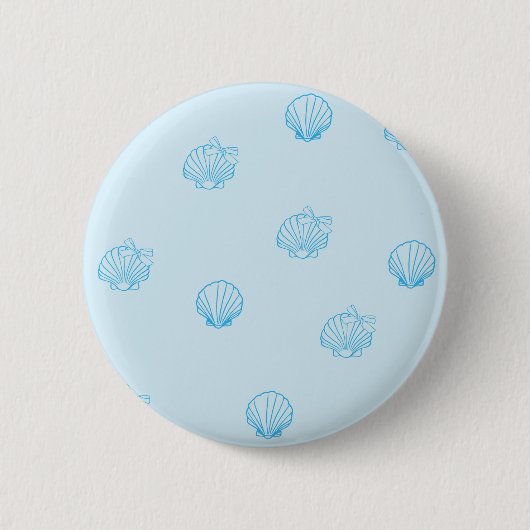 Jakobsmuscheln Umriss Minimalismus Button (Vorderseite)