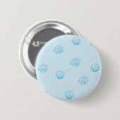 Jakobsmuscheln Umriss Minimalismus Button (Vorne & Hinten)