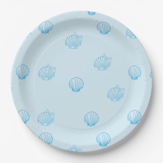 Jakobsmuscheln Umriss Minimalismus Pappteller (Vorderseite)