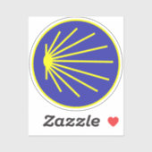 Jakobsweg Pilgermuschel Aufkleber (Blatt)