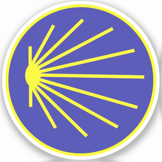 Jakobsweg Pilgermuschel Aufkleber (Vorderseite)