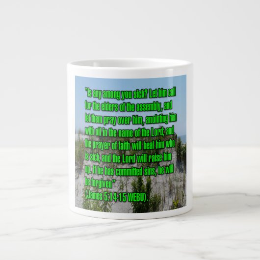 Jakobus 5:14-15 WEBU Tasse (Vorderseite)