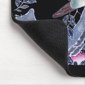 Jakuchu,"Papagei am Zweig einer blühenden Rose" Mousepad (Ecke)