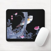 Jakuchu,"Papagei am Zweig einer blühenden Rose" Mousepad (Mit Mouse)