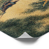 Jakuchu, Rooster und Hen mit Hydrangeas Poster (Ecke)