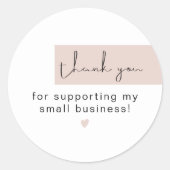 JALAINE Modern Blush Pink Vielen Dank für Ihr klei Runder Aufkleber (Vorderseite)