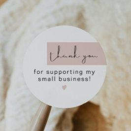 JALAINE Modern Blush Pink Vielen Dank für Ihr klei Runder Aufkleber