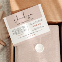 JALAINE Modern Pink Small Business Danke Karte