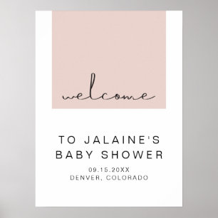 JALAINE Moderne Blush Pink Girl Baby Dusche Willko Poster