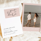 JALAINE Moderner rosafarbener Block Save the Date Einladung