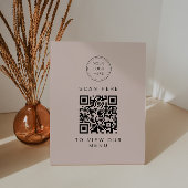 JALAINE Modernes, rosafarbenes Geschäftsmenü QR Co Sockelschild
