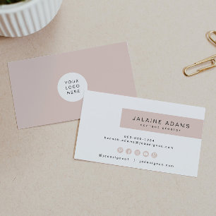 JALAINE   Modernes Rosatinrosa, einfaches Branding Visitenkarte