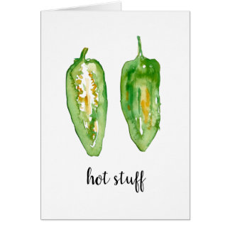 Jalapeño Aquarell Print Grußkarte