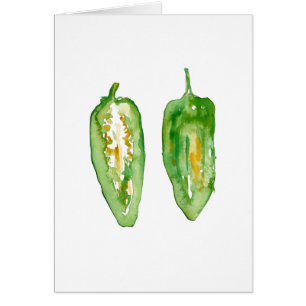 Jalapeño Aquarell Print Grußkarte
