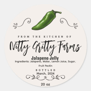 Jalapeno-Gelee bewahren Konfitüre mit dem benutzer Runder Aufkleber