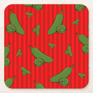 Jalapeno Illustration Rechteckiger Pappuntersetzer