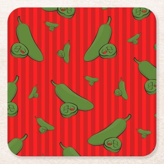 Jalapeno Illustration Rechteckiger Pappuntersetzer (Vorderseite)
