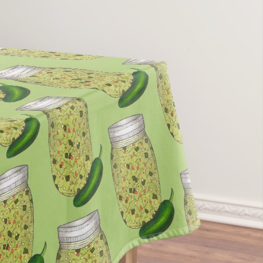 Jalapeno Jalapeño Hot Green Pepper Relish Jar Tischdecke (Beispiel)