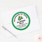 Jalapeno Jam oder Jelly Canning Jar Label Runder Aufkleber (Umschlag)