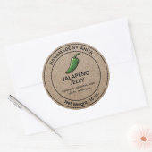 Jalapeno Jelly Canning Jar Label Kraft Paper Style Runder Aufkleber (Umschlag)
