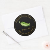 Jalapeno Jelly Label | Schwarz Runder Aufkleber (Umschlag)