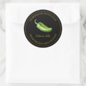Jalapeno Jelly Label | Schwarz Runder Aufkleber (Tasche)