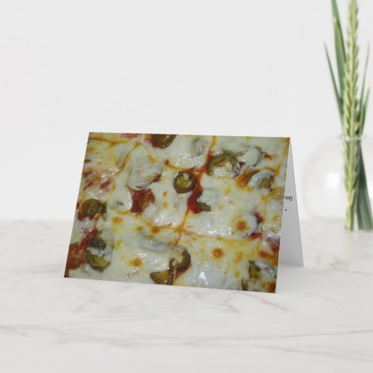 "Jalapeno Onion & Pepperoni Pizza" Get Well Card Karte (Vorderseite)