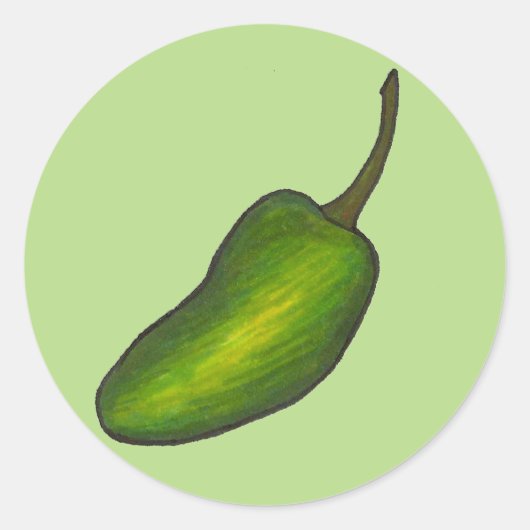 Jalapeno Pepper Spicy Hot Green Jalapenos Veggie Runder Aufkleber (Vorderseite)