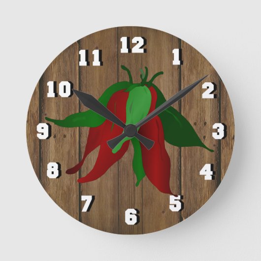 Jalapeno Wall Clock Runde Wanduhr (Vorderseite)