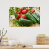 Jalapenos, Kirschtomaten und Cilantro, frisch Poster (Küche)