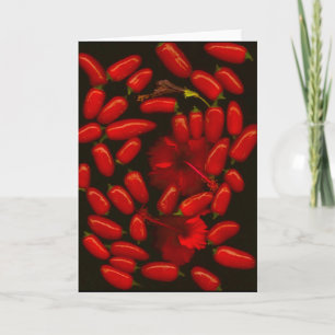 Jalapeños und Hibiskusgrußkarte Karte