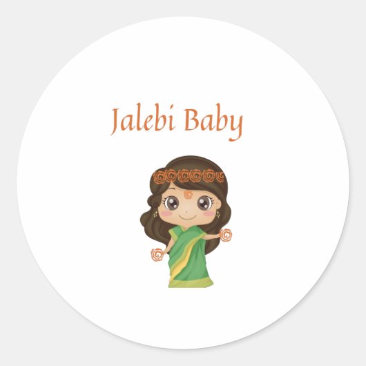 Jalebi Baby Bodysuit Dankeschön Karte Runder Aufkleber (Vorderseite)