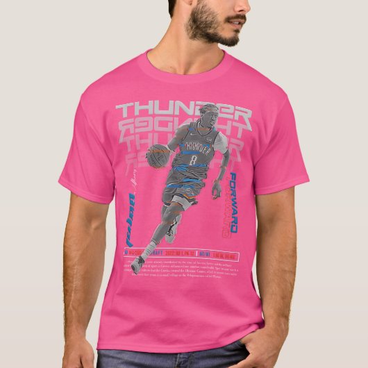 Jalen Williams Basketball Art Thunder T-Shirt (Vorderseite)