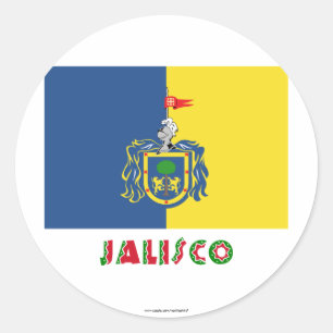 Jalisco-Flagge Runder Aufkleber