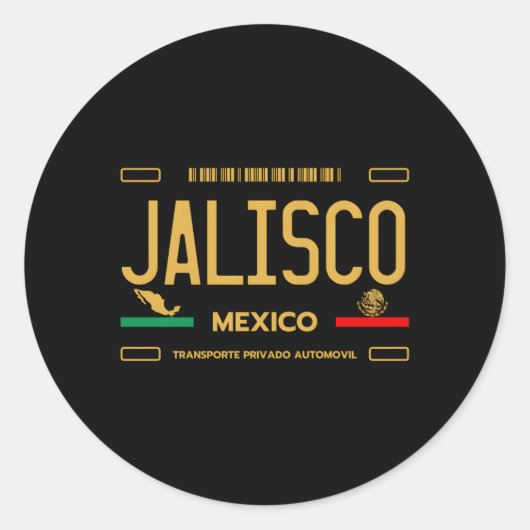 Jalisco Mexico License Plate Ästhetische Jalisco Runder Aufkleber (Vorderseite)
