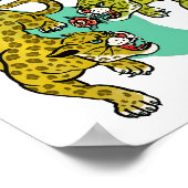 Jalisco Mexico, Retro Travel Poster, Jaguar Art Poster (Ecke)