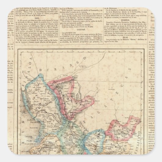 Jalisco, Mexiko 2 Quadratischer Aufkleber (Vorderseite)