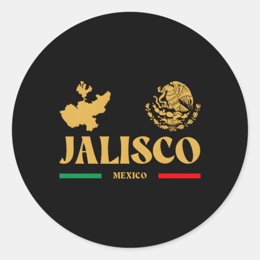 Jalisco mit mexikanischem Emblem Jalisco Runder Aufkleber (Vorderseite)