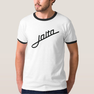 Jalta-Emblem in Weiß und Schwarz T-Shirt