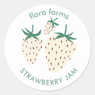 JAM ETIKETT Weiße Erdbeere Pineberry Custom Runder Aufkleber