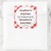 Jam/Jelly Square Checker Quadratischer Aufkleber (Tasche)