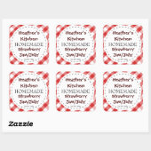 Jam/Jelly Square Checker Quadratischer Aufkleber (Blatt)