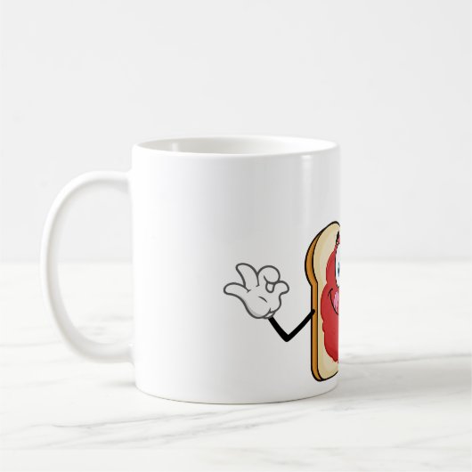 Jam On Toast Happy Face Coffee Tasse (Links)