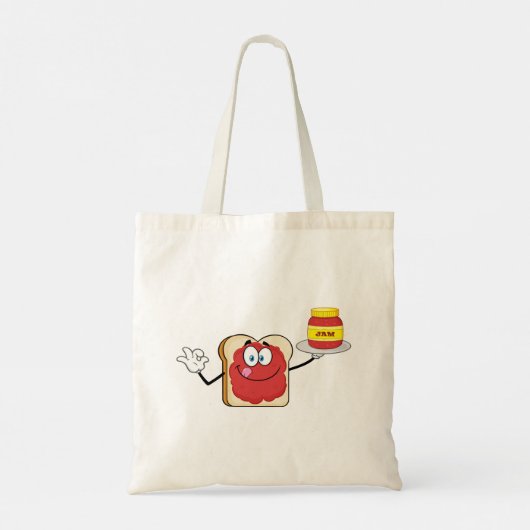 Jam on Toast Happy Face Tote Tasche (Rückseite)